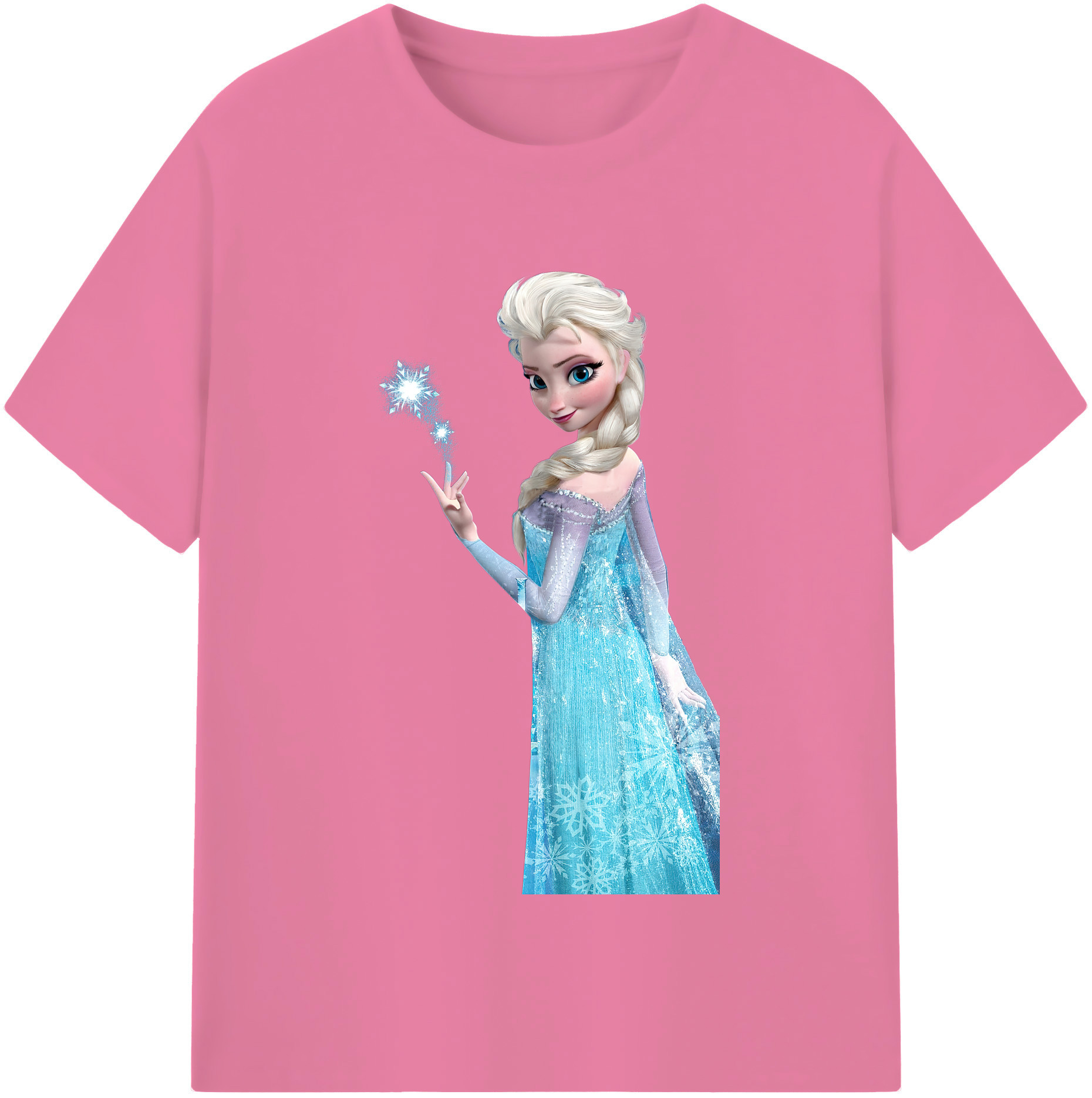 （画像用） アナと雪の女王 アンナ エルサ Frozen Anna Elsa 綿100％半袖Tシャツ（フロントプリント）